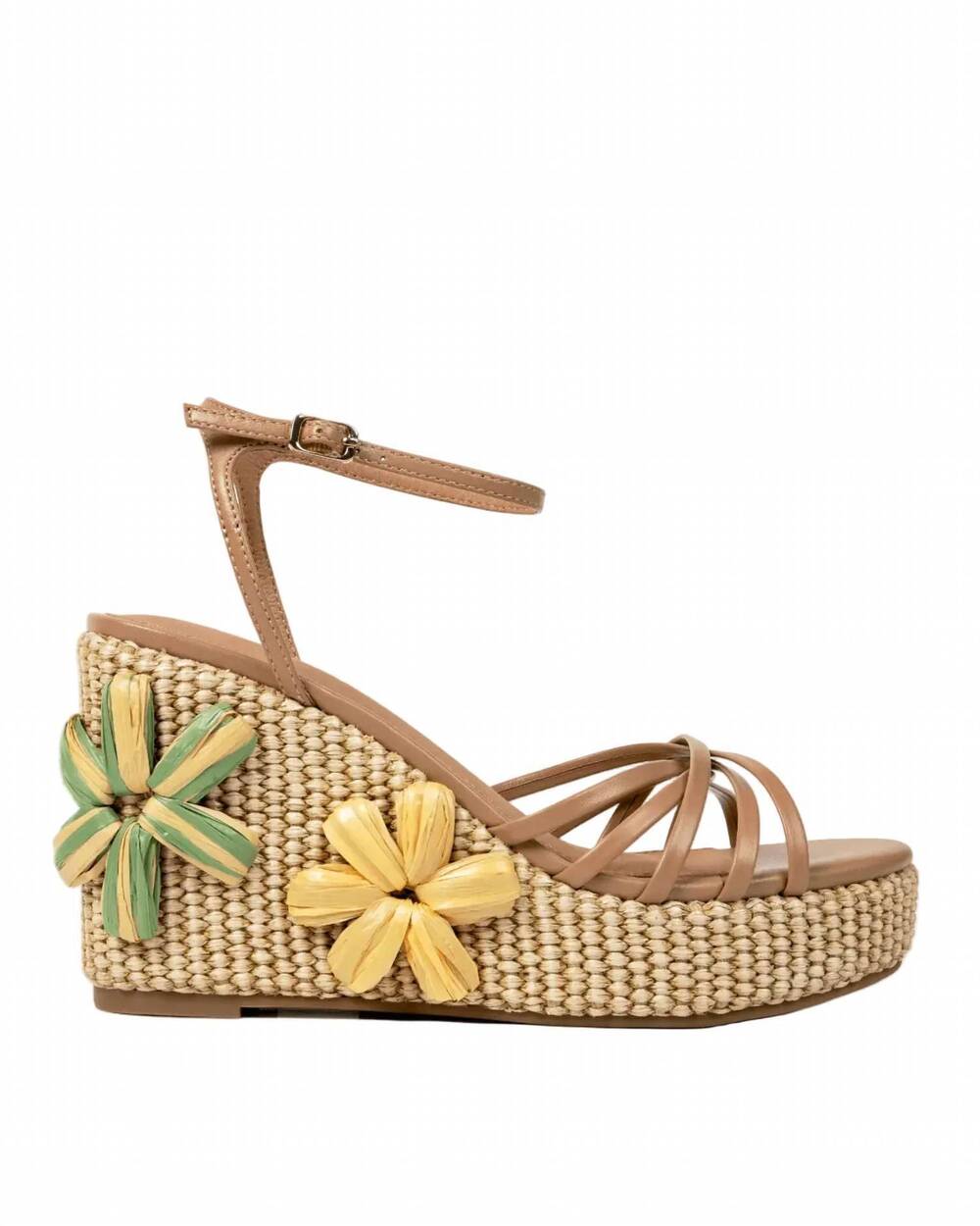 NEW CECELIA NEW YORK women's lee flora wedge sandal in tea tan